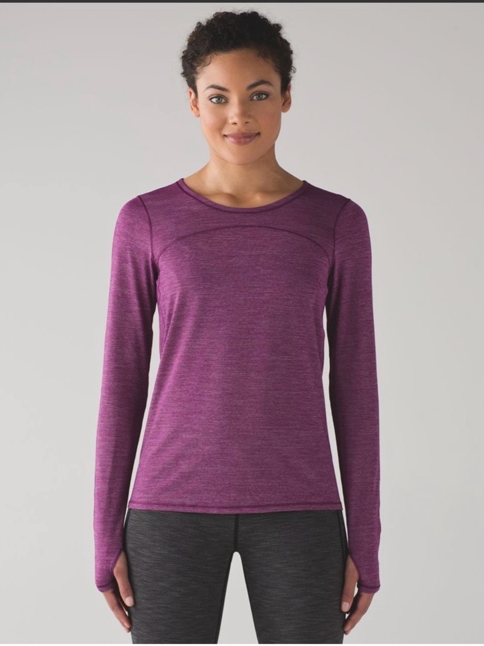 Lululemon On Track Long Sleeve Top in Heathered Aurora Size 6 Thumbholes